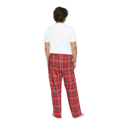 Elegant Valentine Red Heart Tartan Luxe Cotton Pajama Set for Men