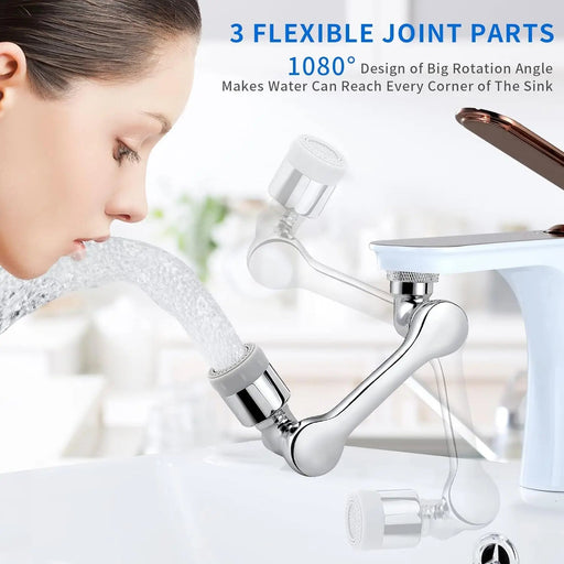 1080° Rotating Faucet Extender with Dual Water Flow Options - Effortless Setup and Strong Stainless Steel Build