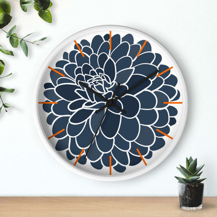 Elegant Dahlia Wooden Wall Clock by Maison d'Excellence - Timeless Sophistication