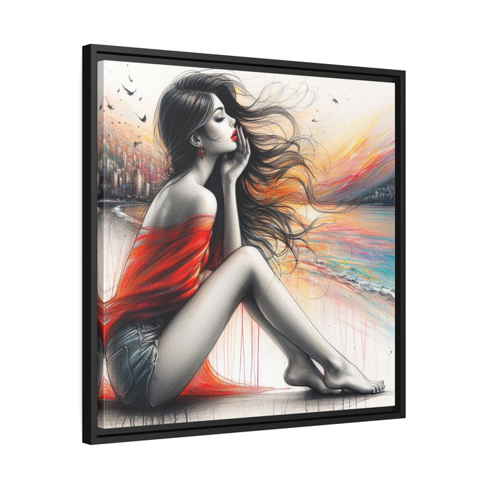 Sophisticated Lady - Valentine Matte Canvas Wall Art Collection with Sleek Black Frame