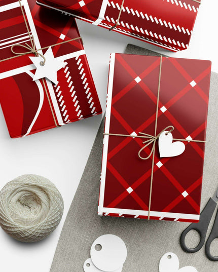 Luxurious Customizable Red Holiday Gift Wrap Set - Elevate Your Present Experience