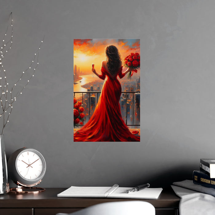 Elegant Red Wine Matte Art Print - Luxe Decor for a Refined Space
