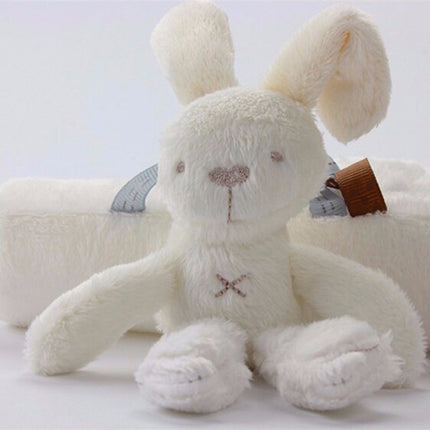 Peekaboo Studio Rabbit Music Bed - Soft Plush Fabric, Adjustable Volum