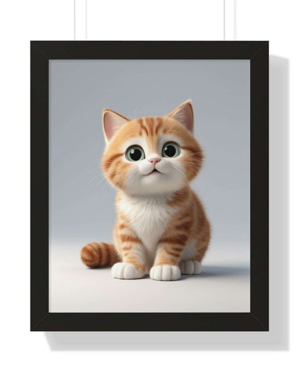 Sustainable Chic Cat Art Framed Print for Eco-Friendly Home Decor