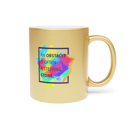 Chic Metallic Ceramic Coffee Mug - Elegant Silver & Gold Design for Stylish Sipping