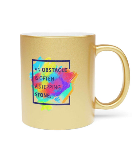 Chic Metallic Ceramic Coffee Mug - Elegant Silver & Gold Design for Stylish Sipping