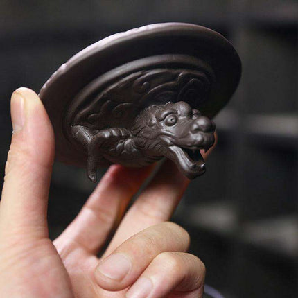 Enchanting Dragon LED Backflow Incense Fountain - Majestic Purple Sand with Protective Shield