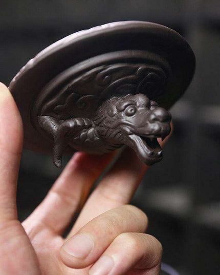 Enchanting Dragon LED Backflow Incense Fountain - Majestic Purple Sand with Protective Shield