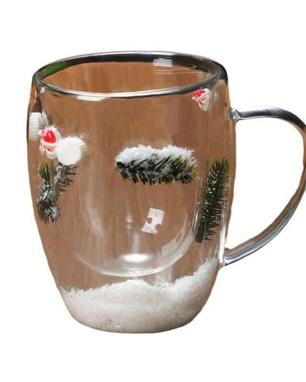 Christmas High Borosilicate Heat-resistant Double Layer Glass Cup