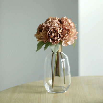 AliKopy 11" Dusty Rose Real Touch Silk Peonies Bouquet - Lifelike & El