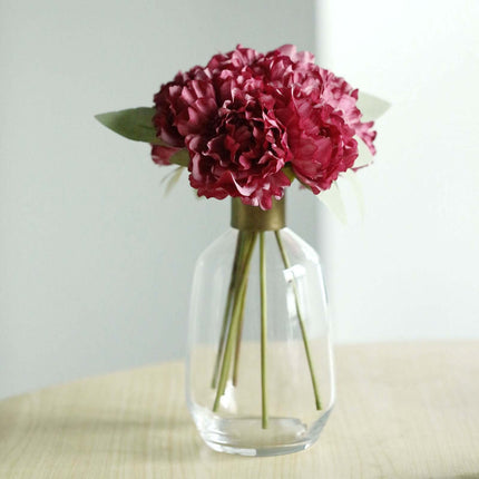 AliKopy 11" Real Touch Mulberry Silk Peonies Bouquet - Lifelike Design