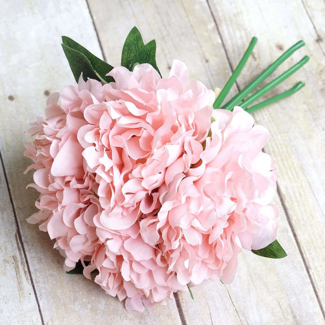 AliKopy 11" Pink Real Touch Silk Peonies Bouquet - Lifesize & Durable