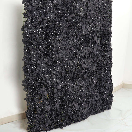 AliKopy 11 Sq Ft Black UV Protected Hydrangea Flower Wall Mat - 4 Pane