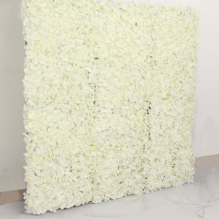 AliKopy 11 Sq Ft Cream UV Protected Hydrangea Flower Wall Mat - 4 Pane
