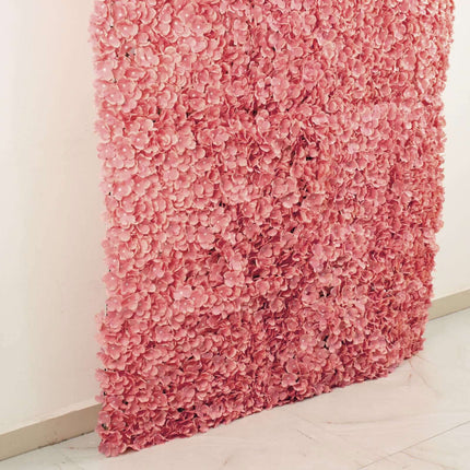 AliKopy 11 Sq Ft Dusty Rose UV Protected Hydrangea Wall Mat - 4 Panels