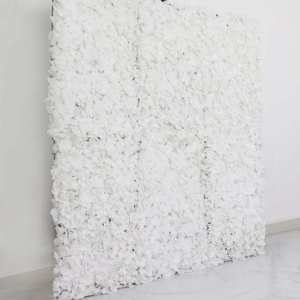 AliKopy 11 Sq Ft White UV Protected Hydrangea Flower Wall Mat - 4 Pane
