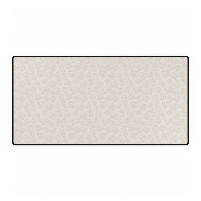 Luxurious White Roses Desk Mat - Elevate Your Workspace in Style with Peekaboo Mats