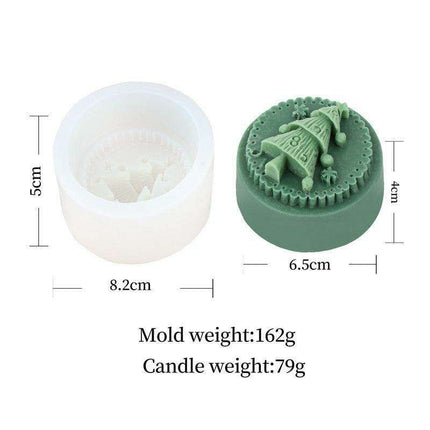 Elegant Holiday Candle Making Set: Santa Bell & Christmas Tree Molds
