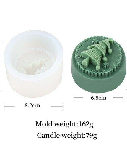 Elegant Holiday Candle Making Set: Santa Bell & Christmas Tree Molds