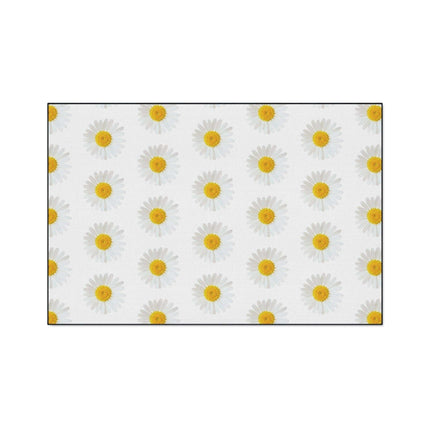 Chic Chamomile Personalized Area Rug with Modern Black Edging and Vibrant Designs