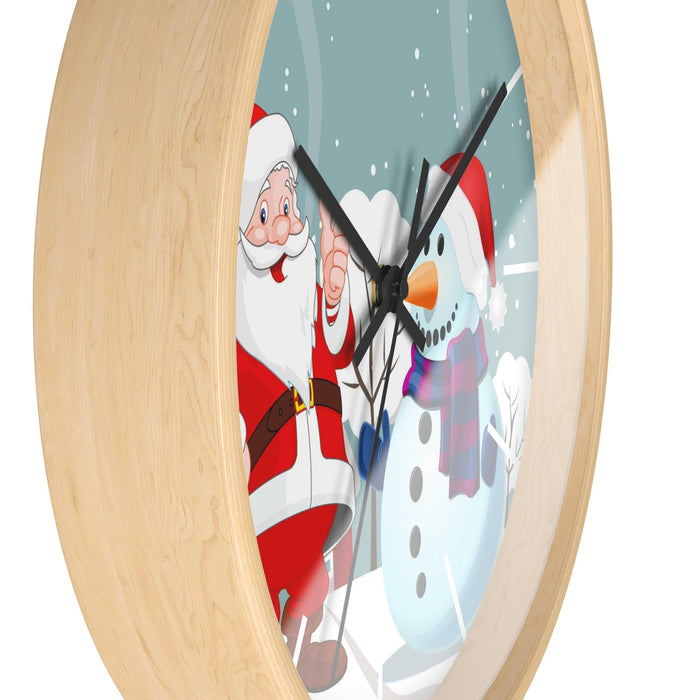 Sophisticated Wooden Business Clock with Festive Holiday Elegance