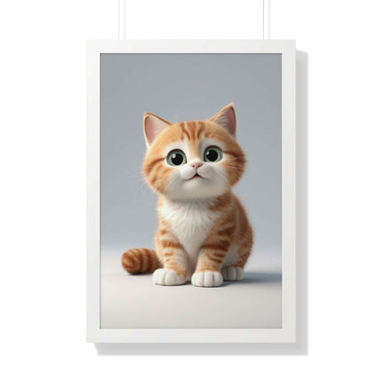 Sustainable Chic Cat Art Framed Print for Eco-Friendly Home Decor