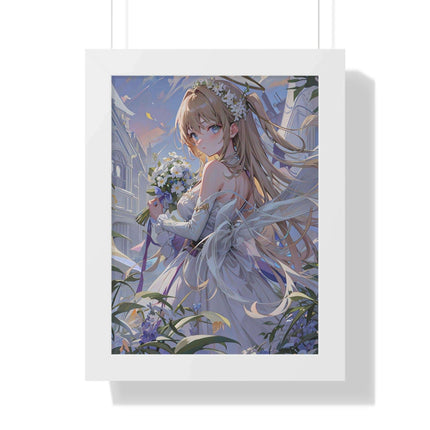Chic Eco-Friendly Anime Girl Vertical Art Print for Sustainable Home Decor