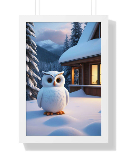 Charming Sustainable Owl Framed Art Print - Maison d'Elite Vertical Poster