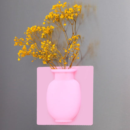 Silicone Wall Hanging Vase Set White Pink Blue 150mm Square