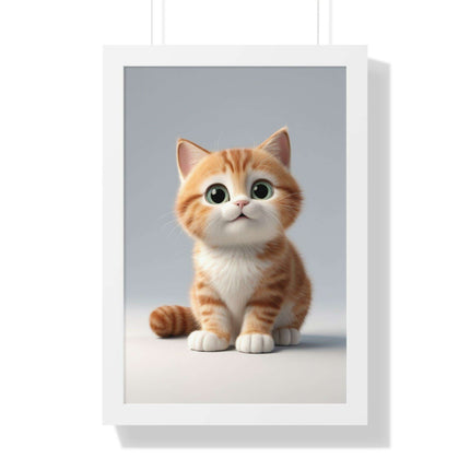 Sustainable Chic Cat Art Framed Print for Eco-Friendly Home Decor