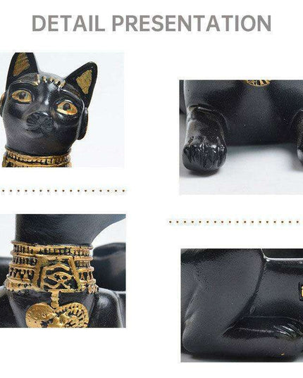 Resin Ashtray with Anubis, Cat, and Pharaoh Motifs - Ancient Egyptian Design