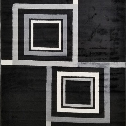 Room and Decor Jersey 7x10 Area Rug - Black Grey Contemporary Design