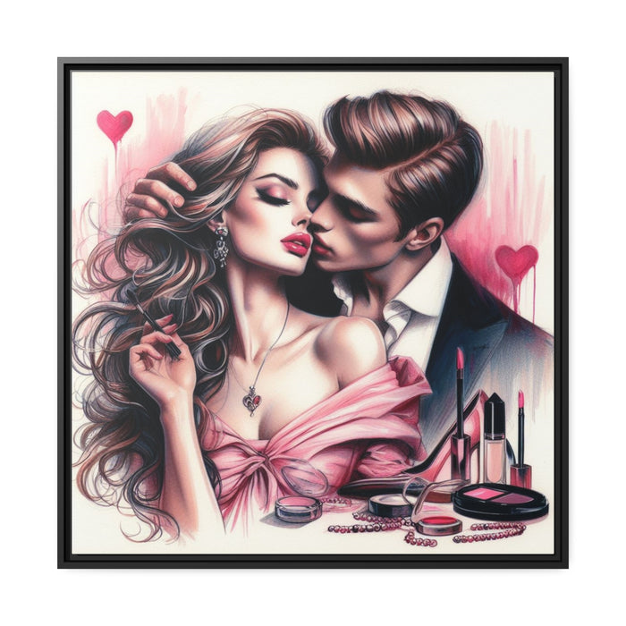 Love's Elegance Matte Canvas Artwork with Black Pinewood Frame