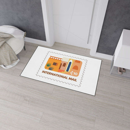 Elegant Vintage Stamp Area Rug with Safety-Enhanced Non-Slip Base