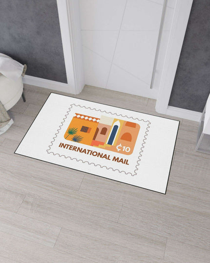 Elegant Vintage Stamp Area Rug with Safety-Enhanced Non-Slip Base