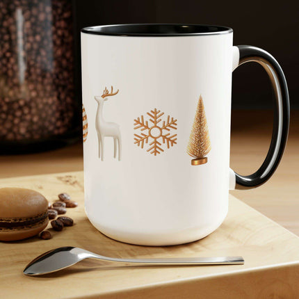 Sophisticated Two-Tone Ceramic Coffee Mugs - Luxe Indulgence Series