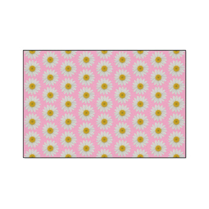 Chic Pink Daisy Non-Slip Welcome Mat - Maison d'Elite Luxe Series