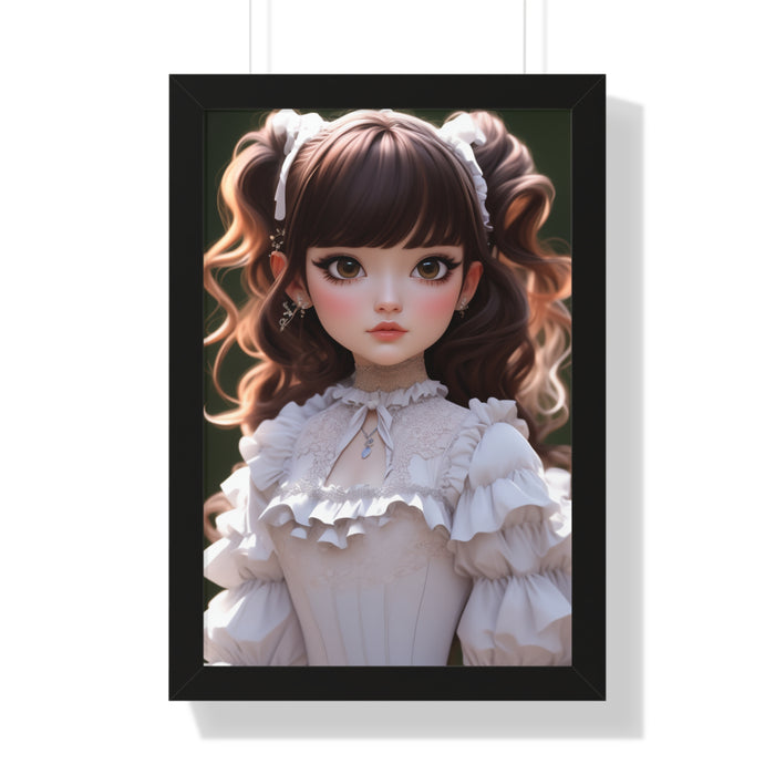 Eco-Conscious 3D Girl Poster with Sustainable Frame for Stylish Homes