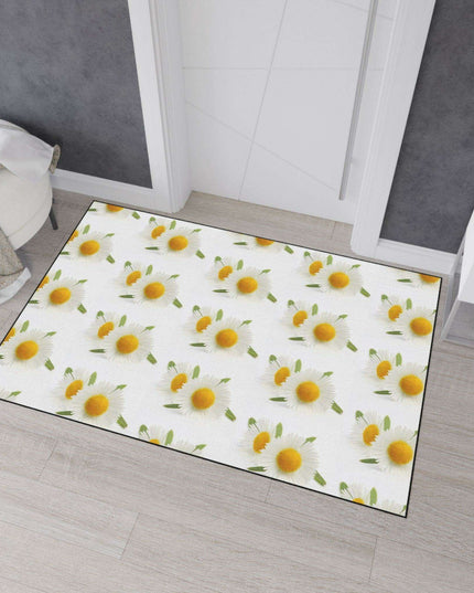 Opulent Chamomile Area Rug with Stylish Black Trim