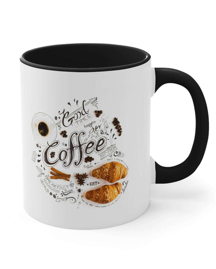 Vibrant Contrast 11oz Ceramic Coffee Mug - Chic Dual-Tone Style