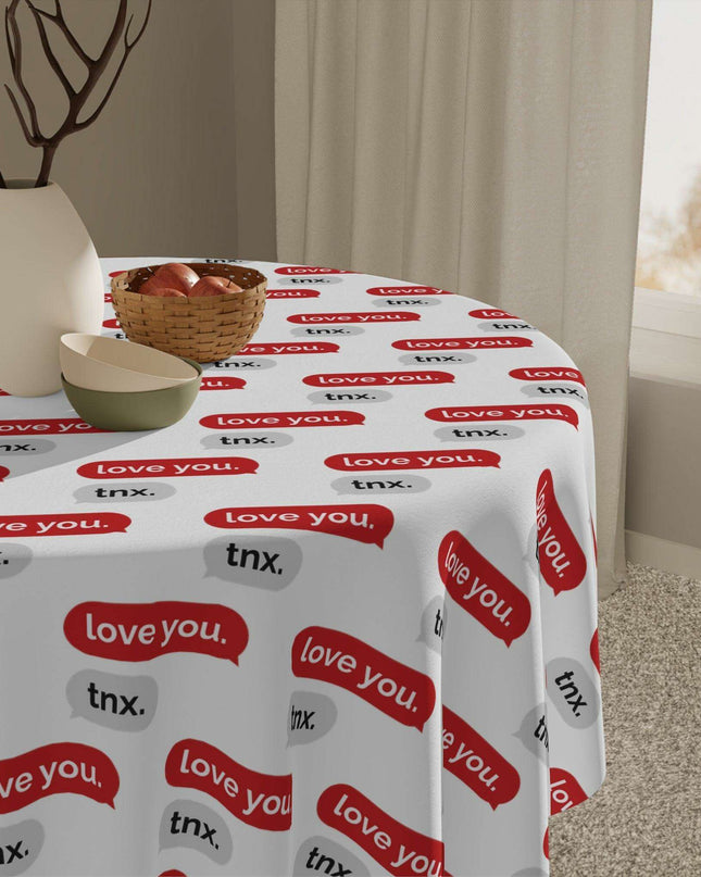 Elegant Personalized Valentine’s Day Square Table Cover