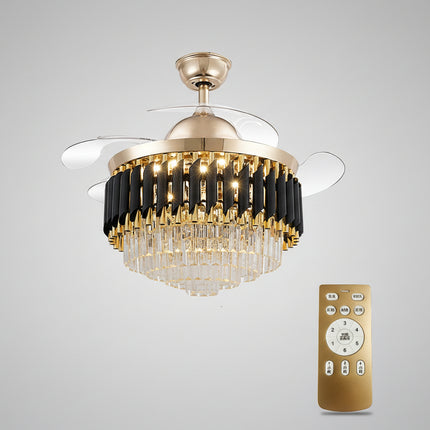 LED Frequency Conversion Fan Light Crystal Chandelier