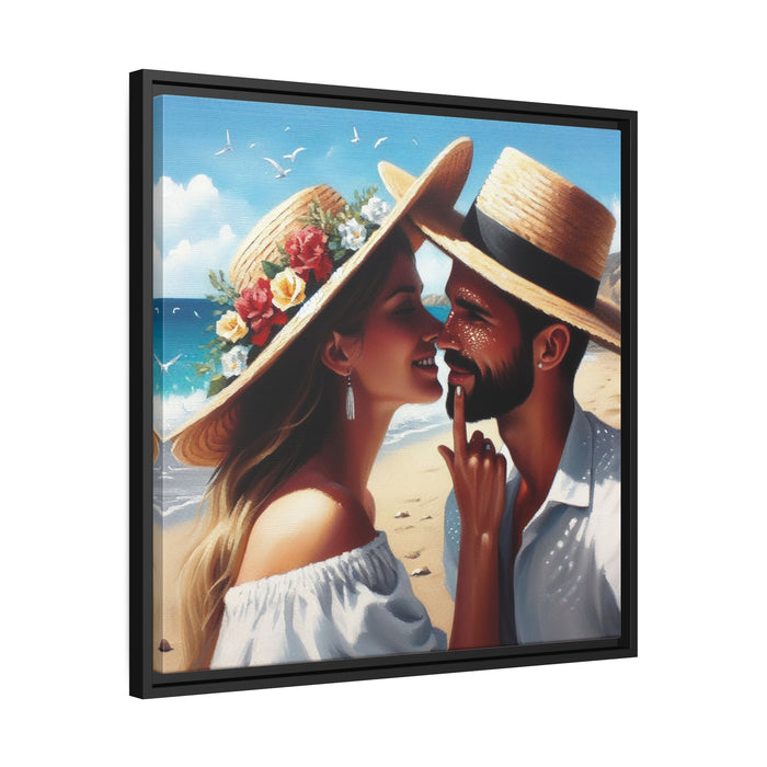 Valentine Lovebirds - Elegant Matte Canvas Art Piece
