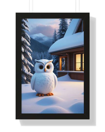 Charming Sustainable Owl Framed Art Print - Maison d'Elite Vertical Poster