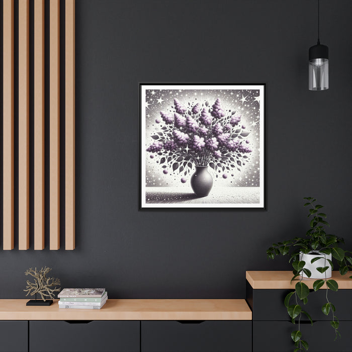 Luxe Lilac Matte Canvas Artwork in Black Pinewood Frame - Environmentally Friendly Choice