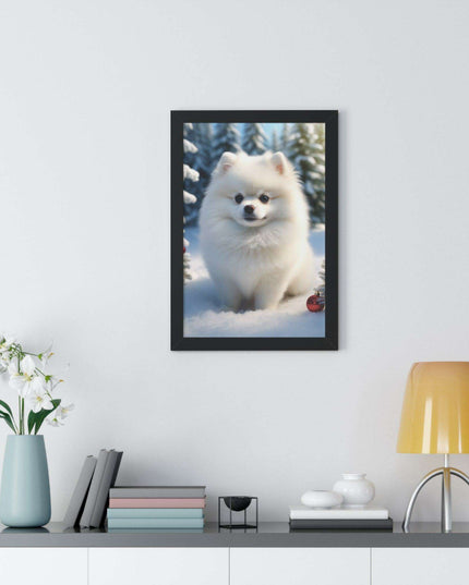 Eco-Friendly Winter Puppy Art Print Collection with Acrylic Protection
