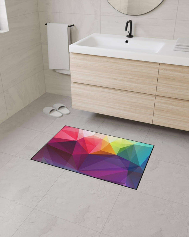 Luxurious Geometric Non-Slip Polyester Floor Mat for Professional Environments