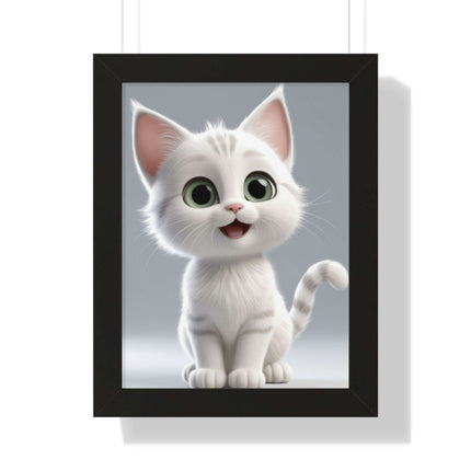 Elegant Feline Vertical Art Poster - Eco-Friendly Framed Design