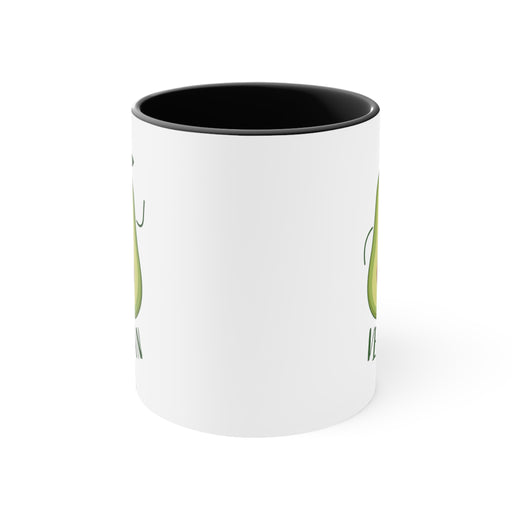 Avocado Vegan Accent Coffee Mug - Personalized Two-Tone Design for a Bright Morning