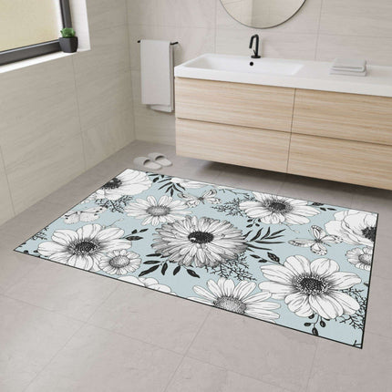 Elegant Floral Executive Area Rug with Enhanced Safety Features